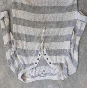 White, gray knit shirt
